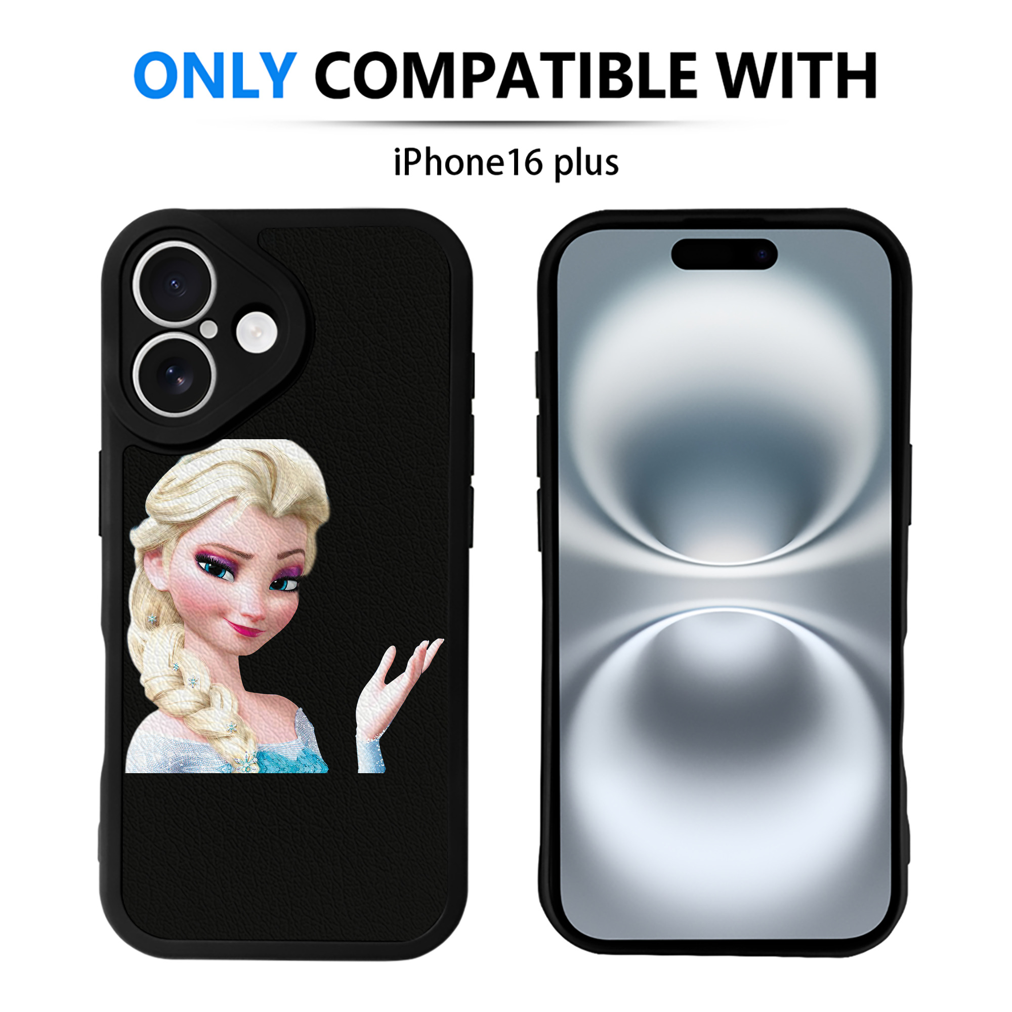 （画像用） アナと雪の女王 アンナ エルサ Frozen Anna Elsa 【iPhone 16シリーズ対応】シリコンスマホケース（レザー調） 材質：シリコン